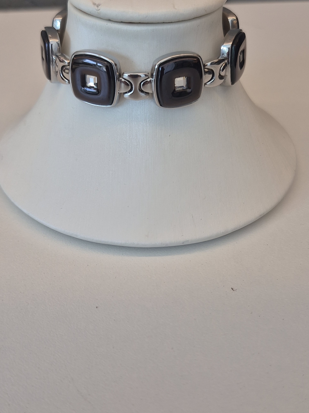 Sabona Stainless and Black  Link Copper Magnetic Bracelet -